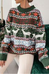 5-Color Block Christmas Striped Sweater