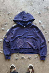 Studded Washed Graphic Oversized Pullover Hoodie