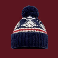 Textured Pom Pom Christmas Hat