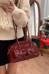 Bowknot Pillow Bowling Bag Chic Shoulder Underarm Tote Bag
