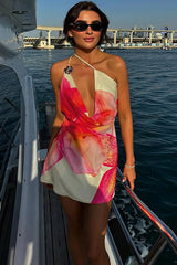 Irregular Hem Backless Mini Dress