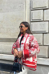 Printed Padded Pocket Coat