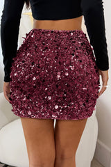 Sequins Hem Bodycon Mini Christmas Skirt
