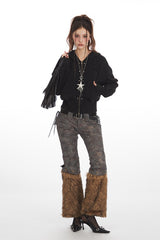 Cropped Zip Up Vintage Hoodie