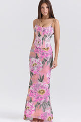 Cutenew Aesthetic Printed Women Maxi Dress