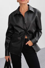 Fleece Lined PU Moto Jacket
