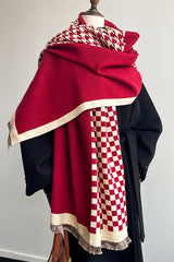 Checkered Plush Christmas Scarf