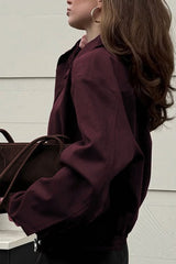 Slim Fit Burgundy Suede Jacket