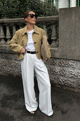 Loose Fit Suede Blazer Jacket