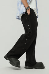 Vintage Rivet Drawstring Casual Sweat Pants