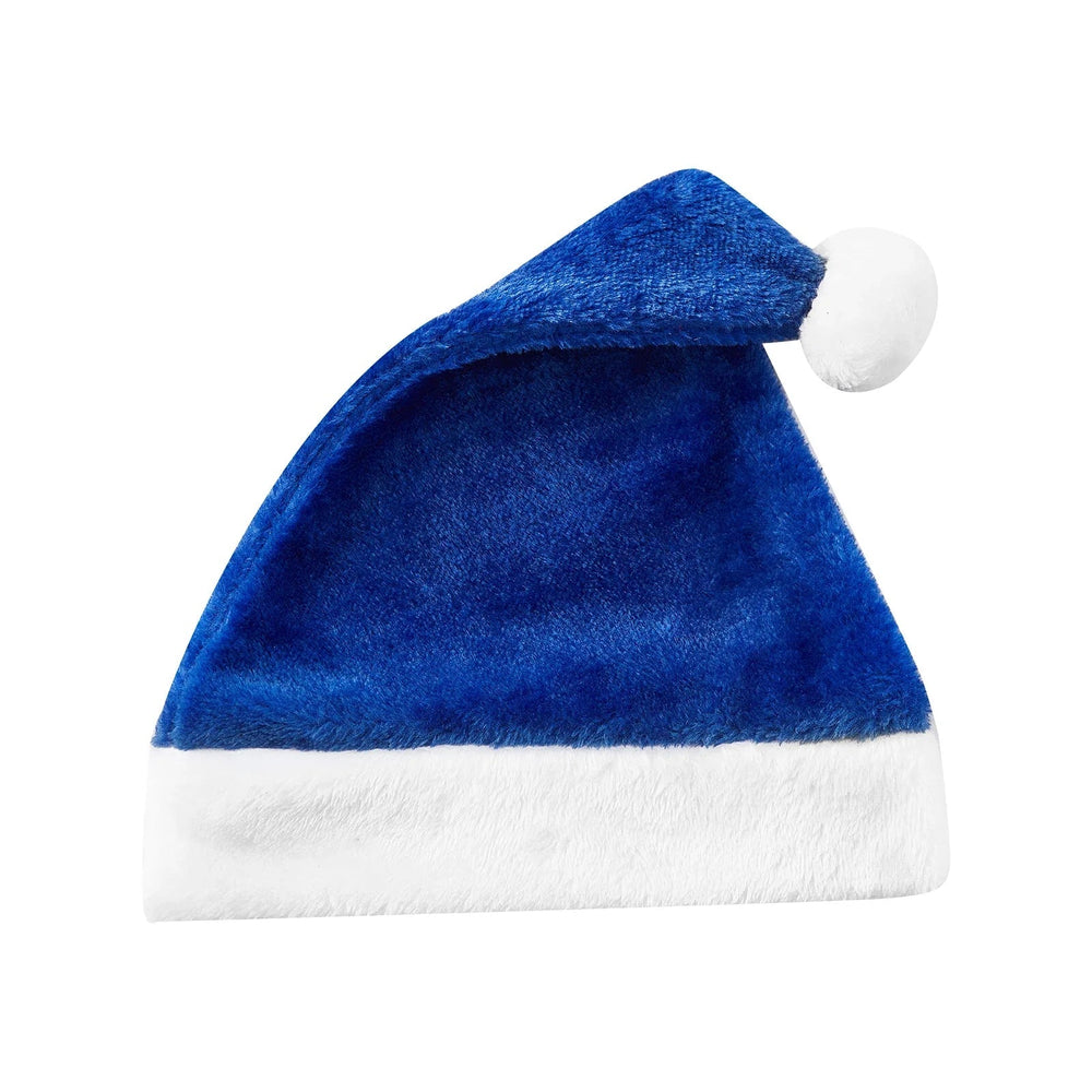 Plush Santa Claus Cosplay Party Hat For New Year Celebrations Blue Hat-L