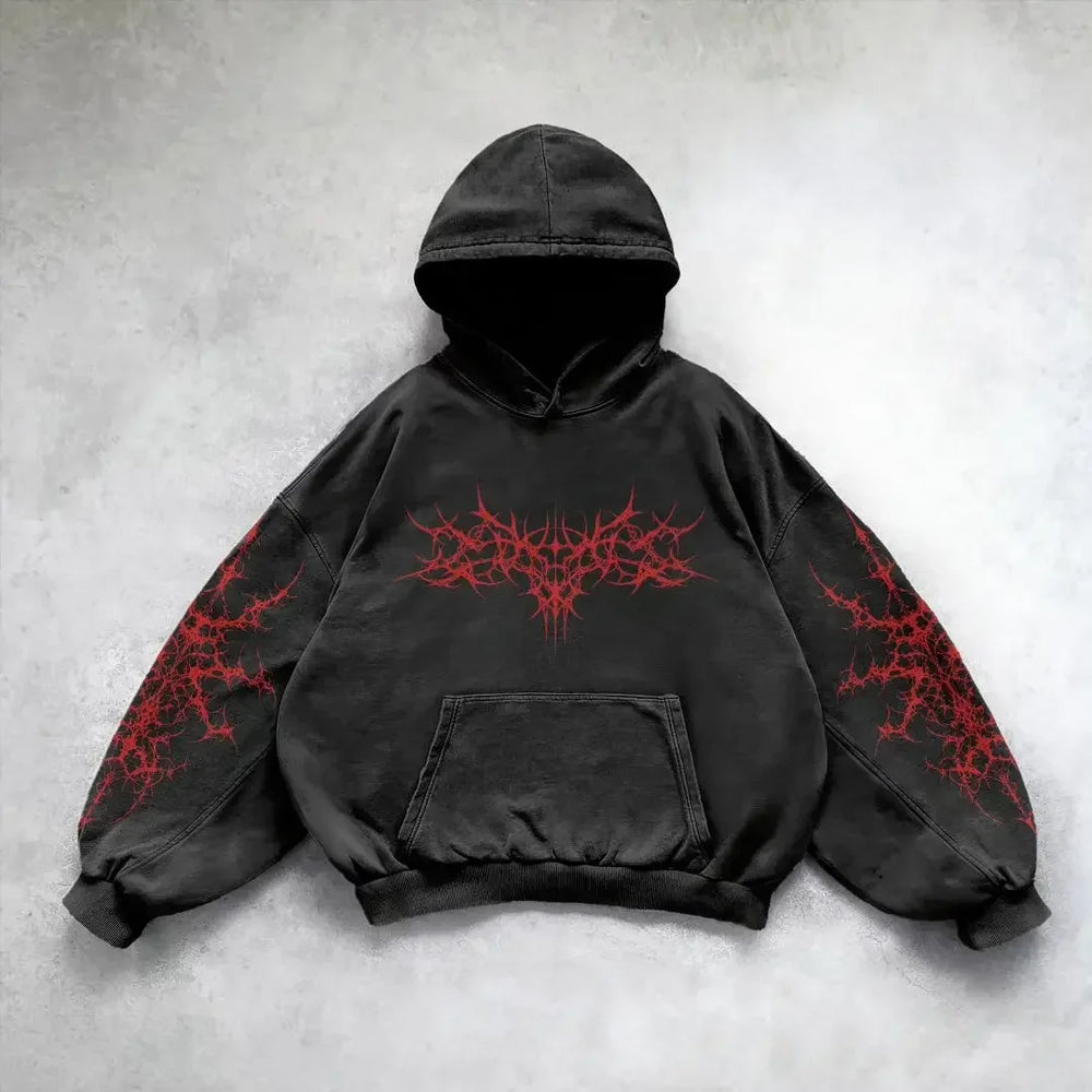 Gothic Skull Zipper Hoodie black 9 / S