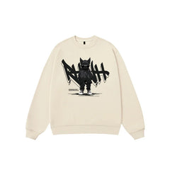 Anime Print Fleece Vintage Sweatshirt