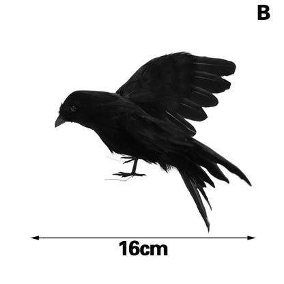 Scary Black Raven Model Halloween Decorative Item