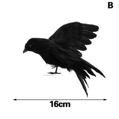 Scary Black Raven Model Halloween Decorative Item