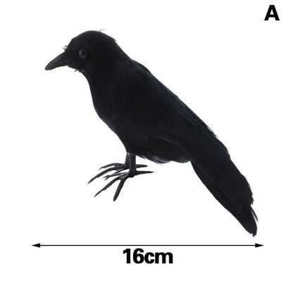 Scary Black Raven Model Halloween Decorative Item