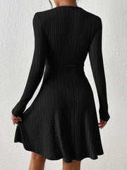 New Slim Sexy Sheath Dress Waist Slimming Short Little Black Dress knittop-250126