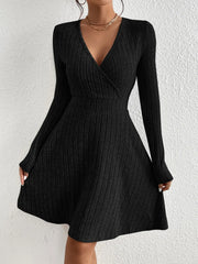 New Slim Sexy Sheath Dress Waist Slimming Short Little Black Dress knittop-250126