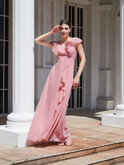 Solid Color Slim Dress Bridesmaid Dress