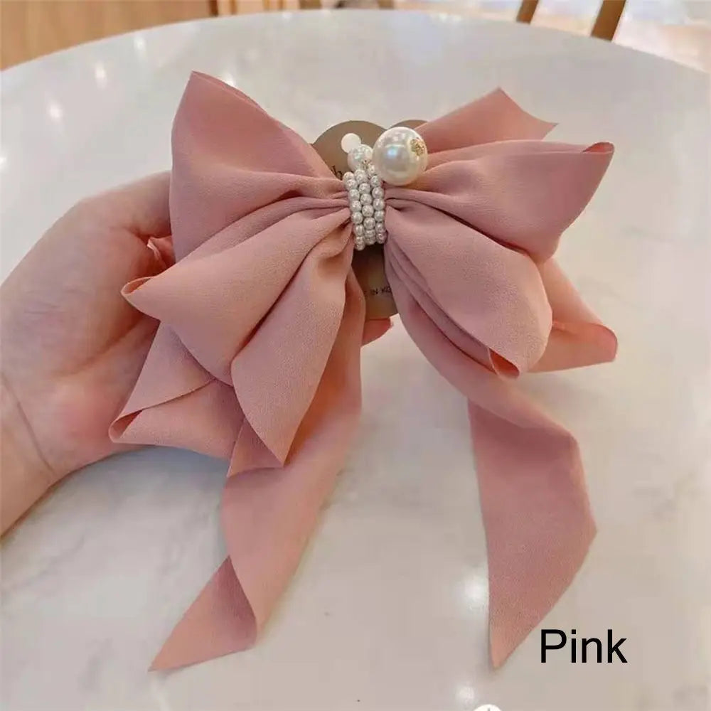 Ribbon Bowknot Ponytail Hair Accessory - Spring Fashion Christmas