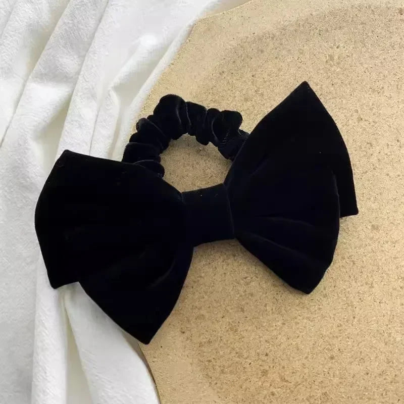 Red Velvet Elegant Fashion Ponytail Christmas Hair Accessory Black 1 Accessories-L