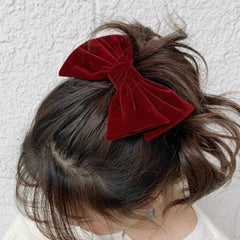 Red Velvet Elegant Fabric Fashion Ponytail Christmas Hair Accessory
