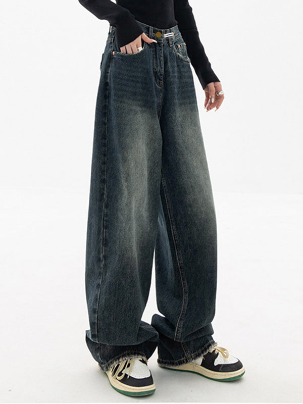 Dark Wash Vintage Baggy Boyfriend Jeans Boyfriend Jeans