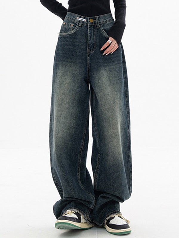 Dark Wash Vintage Baggy Boyfriend Jeans Boyfriend Jeans