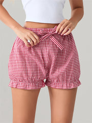 Bow Plaid Dots Bloomer Short short-250223