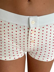 Floral Striped Pajama Sleep Short white / S short-250223
