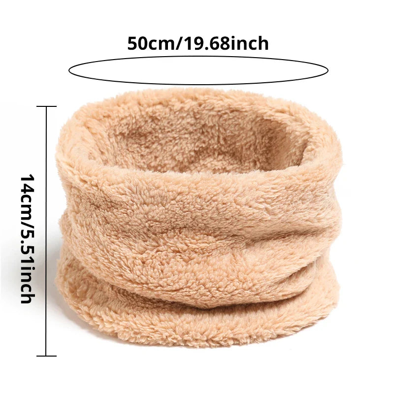 Cashmere Warm Color Ring Plush Thick Outdoor Sports Neckerchief Muffler Scarf Scarfs-L