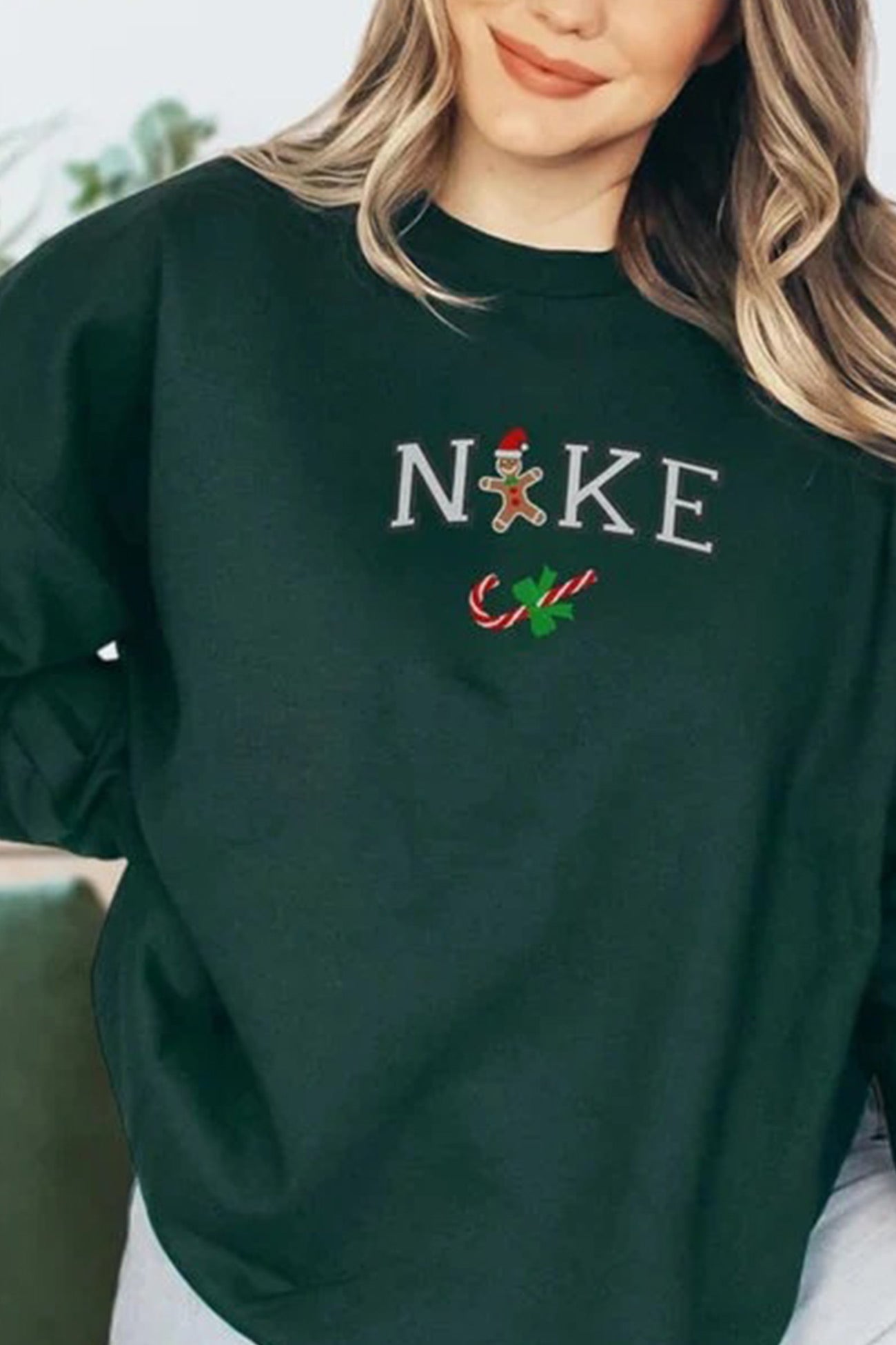 Christmas Letter Graphic Cotton Sweatshirt