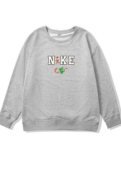 Christmas Letter Graphic Cotton Sweatshirt