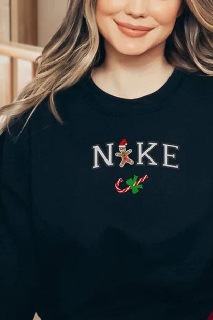 Christmas Letter Graphic Cotton Sweatshirt