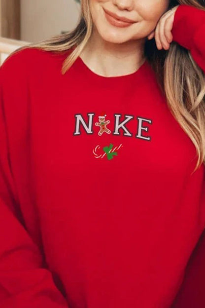 Christmas Letter Graphic Cotton Sweatshirt