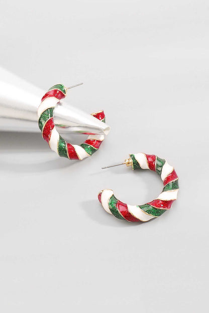 Christmas C-shaped Earrings