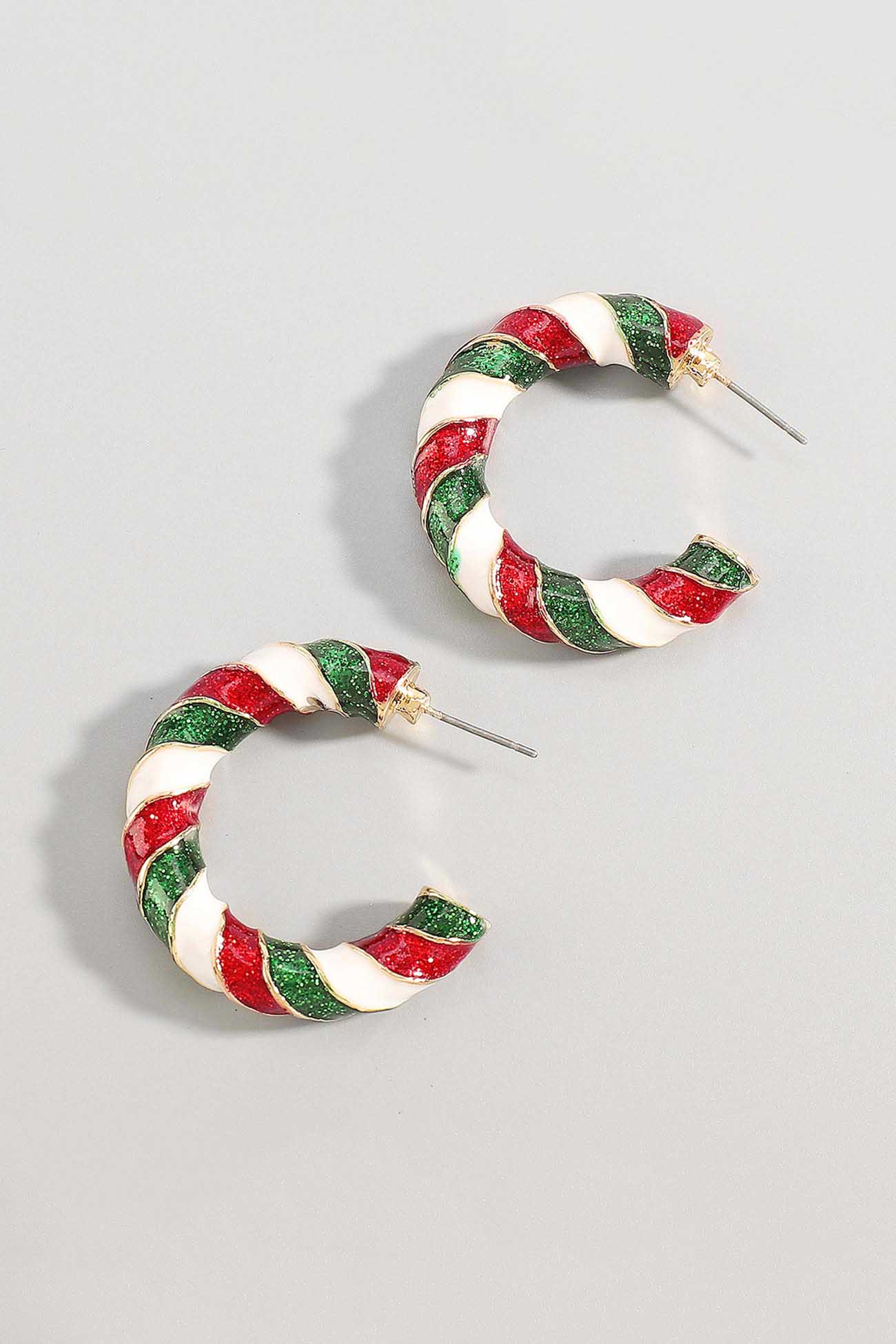 Christmas C-shaped Earrings