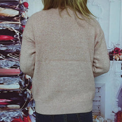 Soft Knitted Christmas Sweater - Warm Casual Pullover Sweaters-L