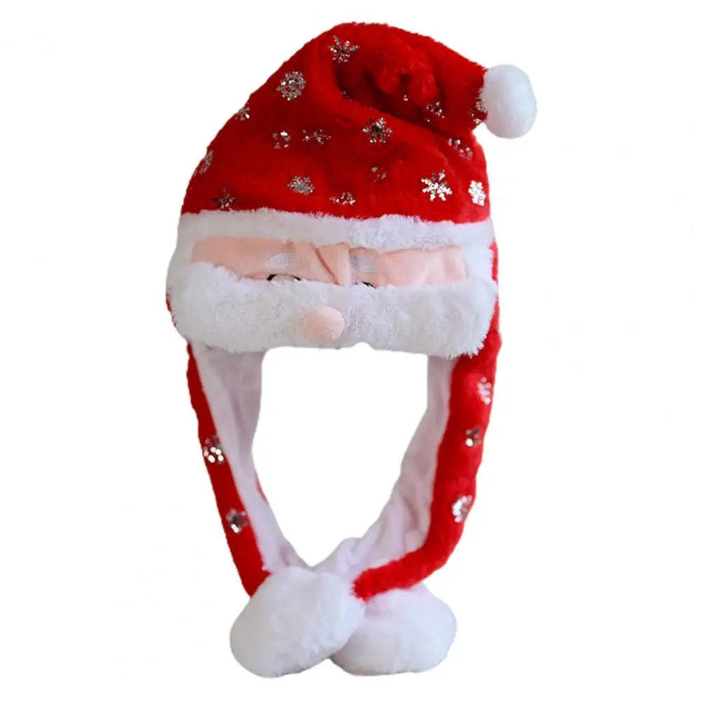 Jumping Santa Claus Elk Snowman Snowflake Cosplay Hat D Hat-L