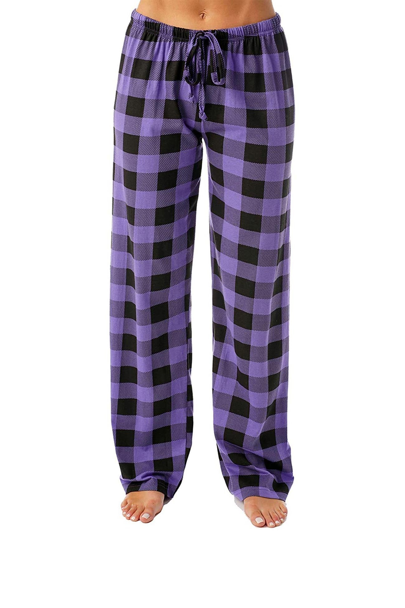 Contrast Plaid Long Pants