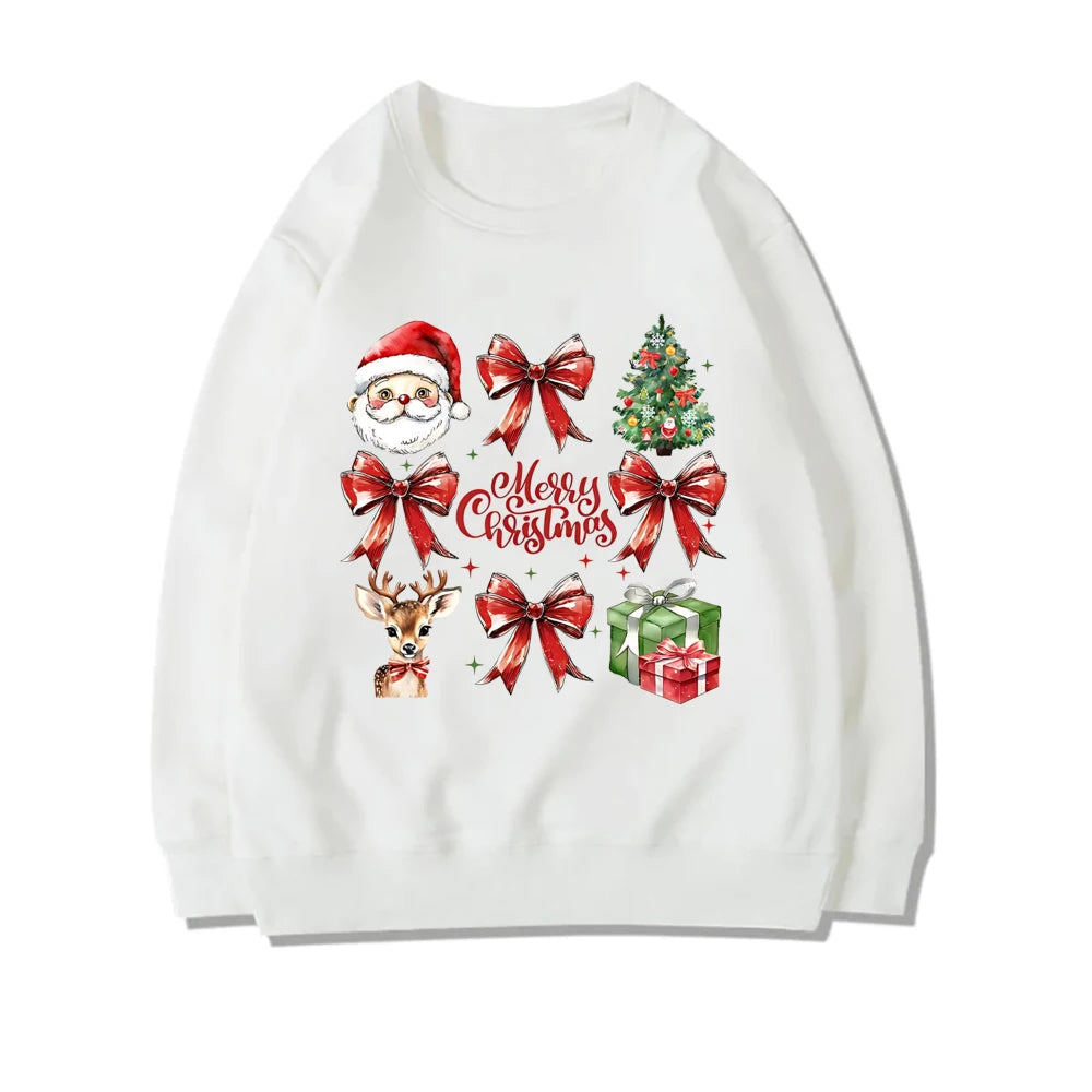 Coquette Christmas Santa Sweatshirt - Holiday Hoodie White 4 / S Hoodies-L