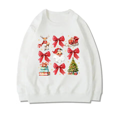 Stylish Coquette Christmas Santa Sweatshirt Holiday Hoodie White 1 / S Hoodies-L