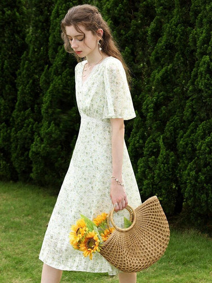 Cottagecore Floral Midi Dress