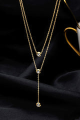 Double Layered Sparkling Pendant Necklace