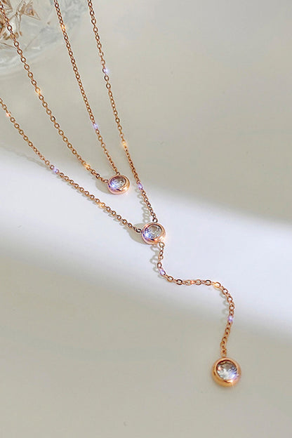 Double Layered Sparkling Pendant Necklace