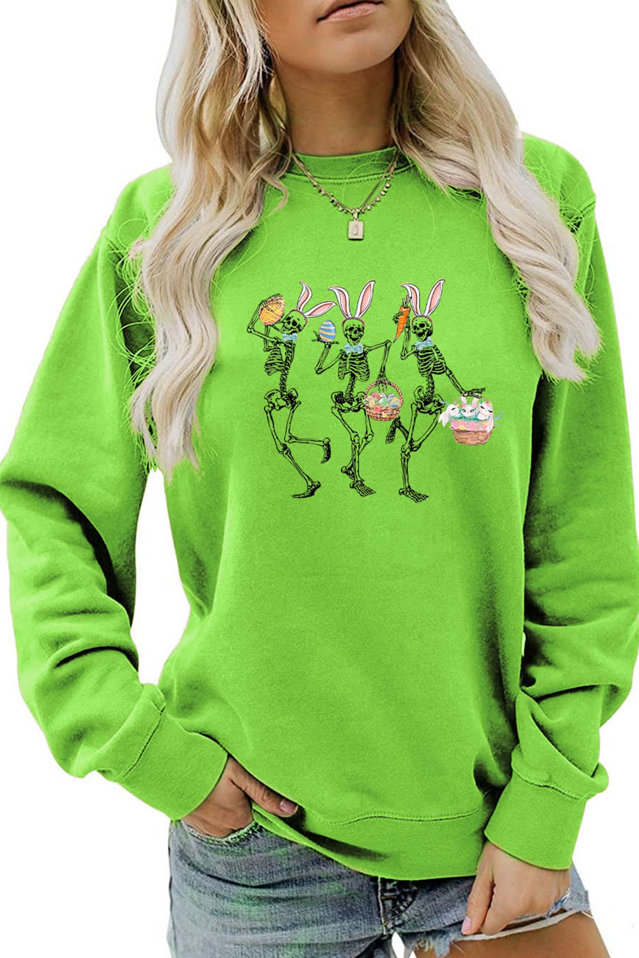 Easter Skull Rabbit Graphic Sweatshirt