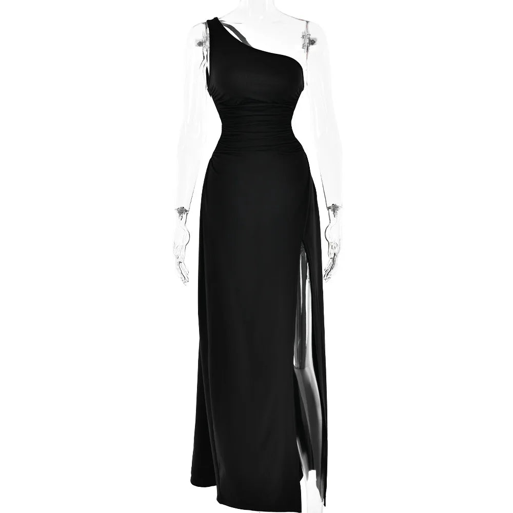 Elegant Red Backless Long Summer Sexy Off Shoulder Bodycon Maxi Christmas Party Dress Dresses-L