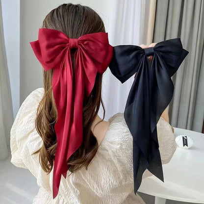 Red Satin Ponytail Christmas Hair Accessory