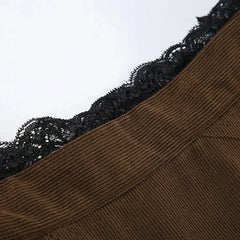 Fairy Grunge Corduroy Midi Skirt