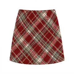 Thick Woolen Plaid Tartan Mini Classic Skirt